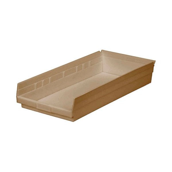 Global Industrial Shelf Storage Bin, Polypropylene, Tan, 4 in H, 11-1/8 in W 184825BG - main